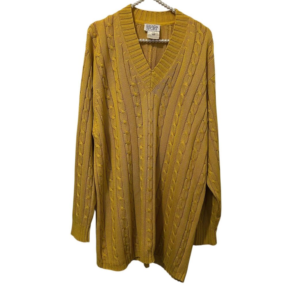 Escada Mustard V-Neck Sweater